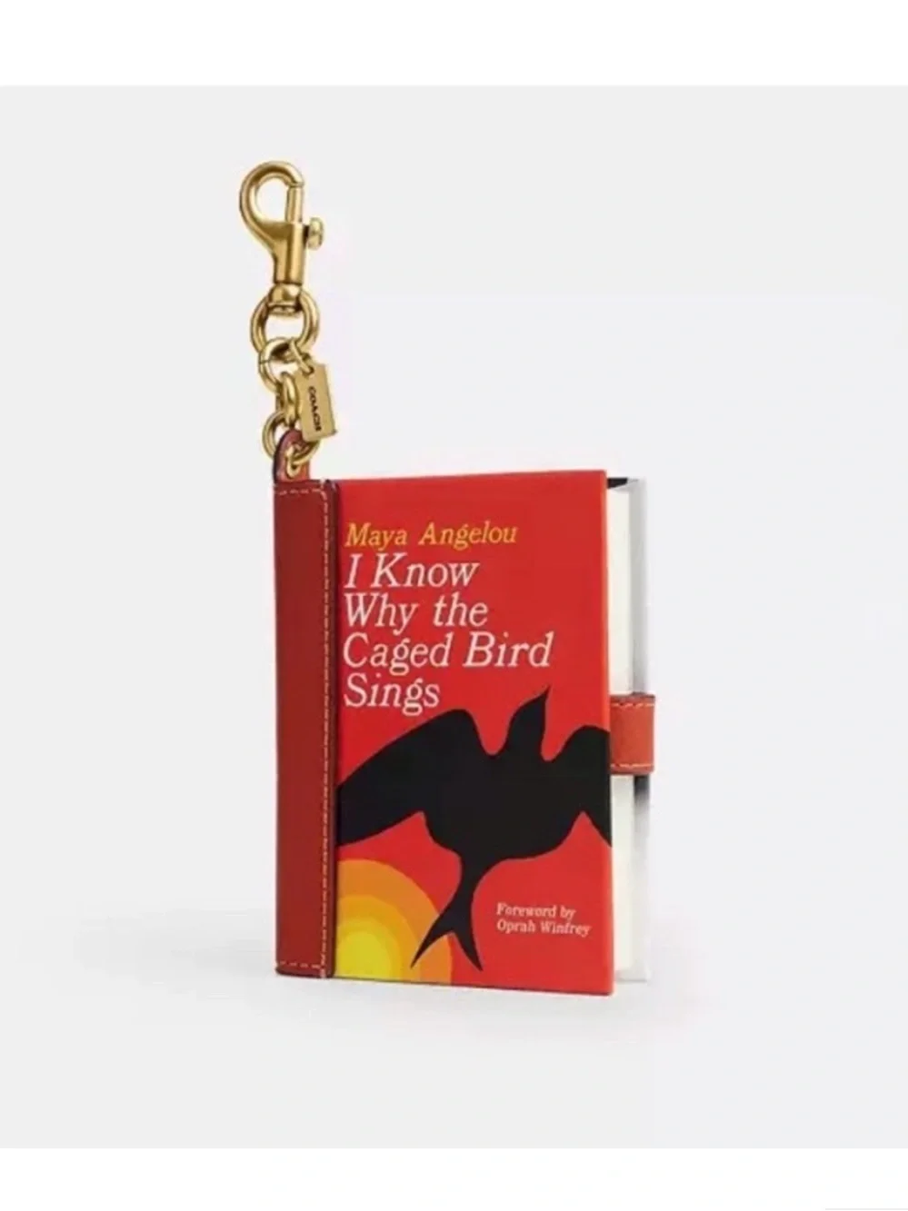 Coach Book Bag Charm I Know Why The Caged Bird Sings By Maya Angelou NWT - Picture 1 of 5